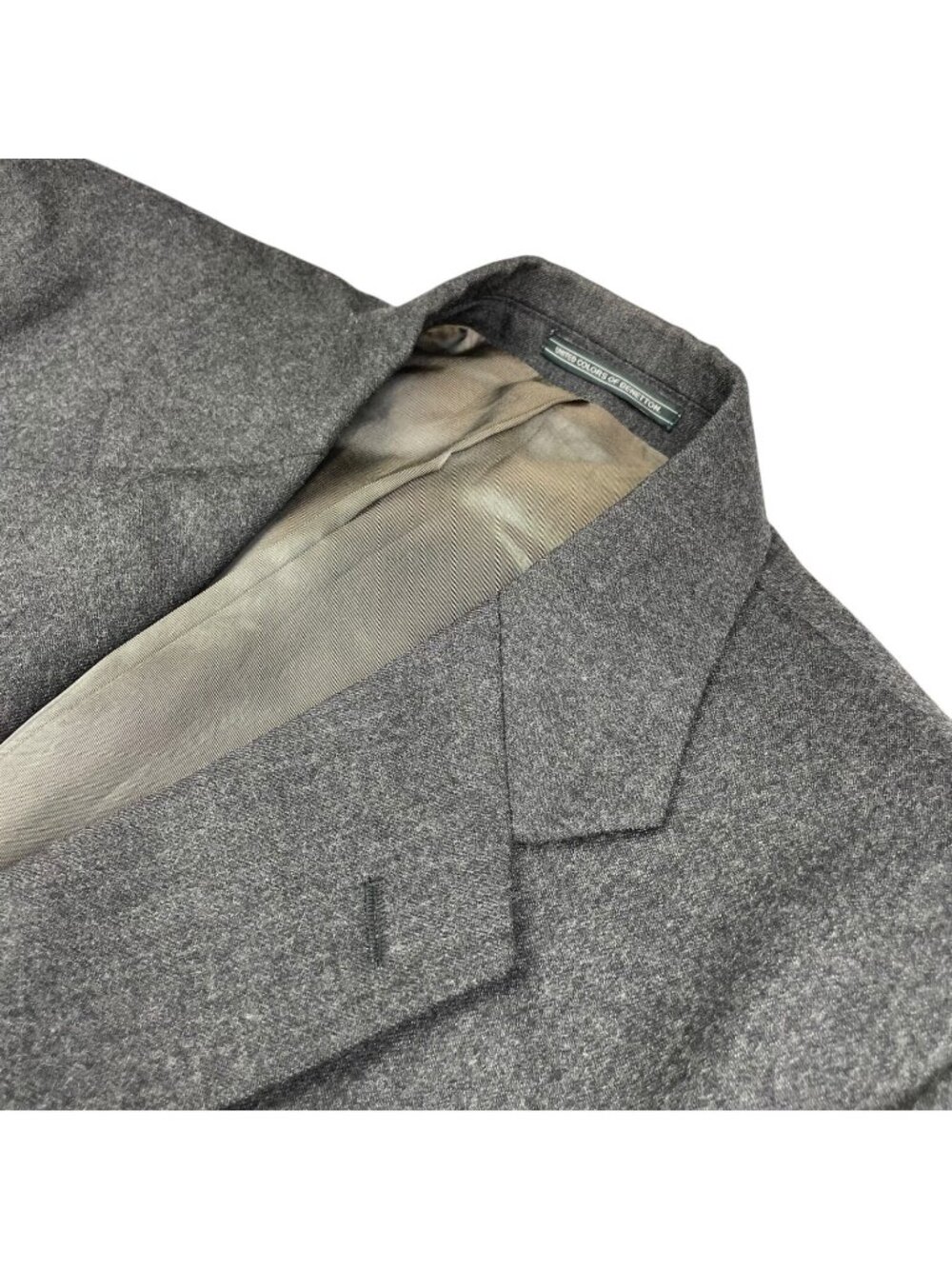 VTG United Colors Of Benetton Men's Flannel Blazer Gray • Italy • 42R US--52 EU